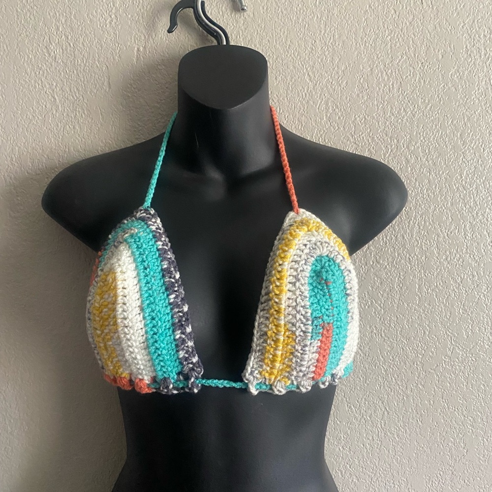 Multicolor Crochet Bikini Top